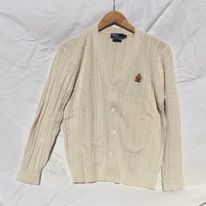 Polo by Ralph Lauren cream, off-white, cardigan, size M